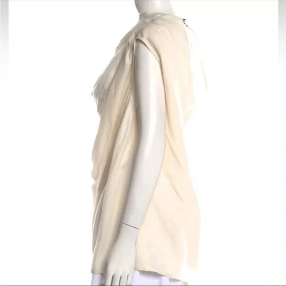 Rick Owens Cowl Neck Sleeveless Tunic Mastodon Collection Cream/ Vanilla It40 - Picture 5 of 6